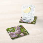 薄紫ブッシュビューティフルパープル春の花 スクエアペーパーコースター (インサイチュ)