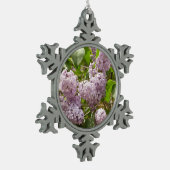 薄紫ブッシュビューティフルパープル春の花 スノーフレークピューターオーナメント (左)