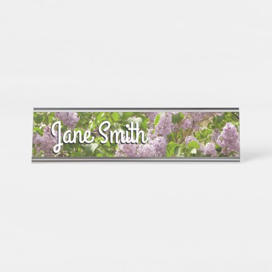 薄紫ブッシュビューティフルパープル春の花 デスクネームプレート (正面)