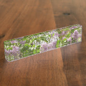 薄紫ブッシュビューティフルパープル春の花 デスクネームプレート (側面)