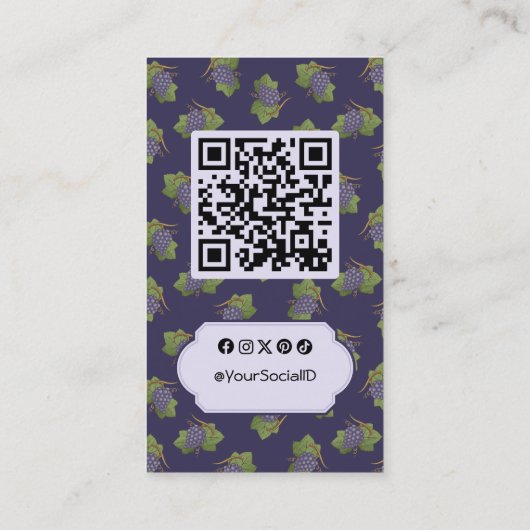 薄紫ブドウ垂直 名刺 (裏面)