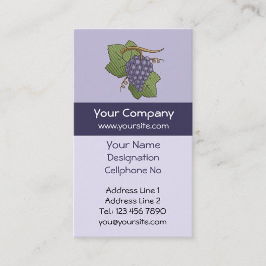薄紫ブドウ垂直 名刺 (正面)