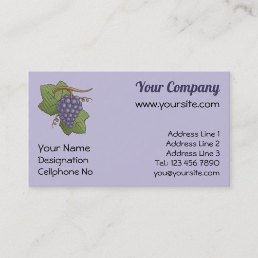 薄紫ブドウ 名刺 (正面)