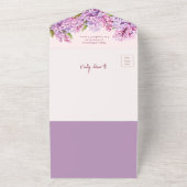 薄紫ブライダルシャワーフローラレシピ オールインワン招待状 (外側)