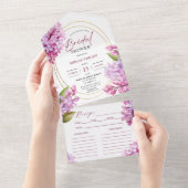 薄紫ブライダルシャワーフローラレシピ オールインワン招待状 (貼ってはがせる)