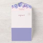 薄紫ブライダルシャワーペリウィンクルパープルレシピ オールインワン招待状 (外側)