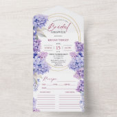 薄紫ブライダルシャワーペリウィンクルパープルレシピ オールインワン招待状 (内側)