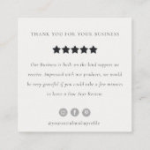 薄紫ブラシストークモノグラムレビュー要求ロゴ スクエア名刺 (裏面)