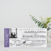 薄紫ブラジ結婚ルの搭乗券招待状 (スタンド正面)