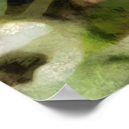 薄紫ブルーアネモーンコロナリアワイルドフラワー絵画ズ ポスター (角)