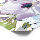 薄紫ブルーエレガントフローラキンセアニラウェルカム ポスター (角)