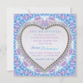 薄紫ブルーボヘミアングローディナーパーティの招待状 招待状 (裏面)