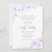 薄紫プルメリアフローラミニマリストウエディング招待状 招待状 (正面)