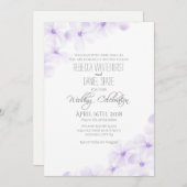 薄紫プルメリアフローラミニマリストウエディング招待状 招待状 (正面/裏面)