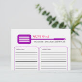 薄紫ヘラレシピカード 招待状 (スタンド正面)