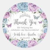 薄紫ベビーブルーフローラ蝶キンセアニラ ラウンドシール (正面)