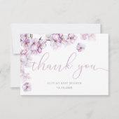 薄紫ベビー開花さくらんぼブロッサム感謝していユー カード (正面)