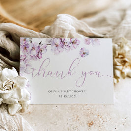 薄紫ベビー開花さくらんぼブロッサム感謝していユー カード