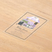 薄紫ベビー開花シャワー招待状 アクリル招待状 (レイダウン)