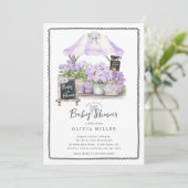 薄紫ベビー開花シャワー招待状 招待状 (スタンド正面)