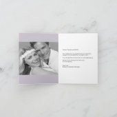 薄紫ホタテのバンドロマンチックな台本3写真結婚の サンキューカード (内部)