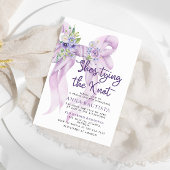 薄紫ボウシェズタイイングザノットフローラブライダルシャワー 招待状
