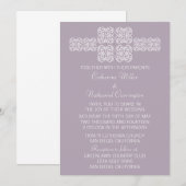 薄紫ボヘミアンシックウェディング招待 招待状 (正面/裏面)