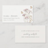 薄紫ボホワイルドフラワーファーンボタニッ結婚クス エンクロージャーカード (正面/裏面)