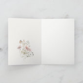 薄紫ボホワイルドフラワーファーンボタニッ結婚クス サンキューカード (内部)