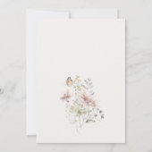 薄紫ボホワイルドフラワーファーンボタニッ結婚クス サンキューカード (裏面)