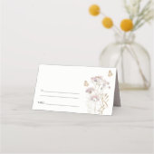 薄紫ボホワイルドフラワーファーンボタニッ結婚クス プレイスカード (裏面)
