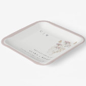 薄紫ボホワイルドフラワーファーンボタニッ結婚クス ペーパープレート (傾斜あり)