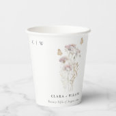 薄紫ボホワイルドフラワーファーンボタニッ結婚クス 紙コップ (裏面)