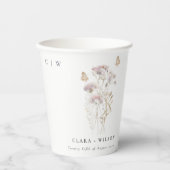 薄紫ボホワイルドフラワーファーンボタニッ結婚クス 紙コップ (正面)
