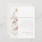 薄紫ボホワイルドフラワーファーン結婚の葉の詳細 エンクロージャーカード (正面/裏面)