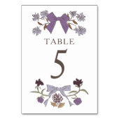 薄紫ボー結婚ホ弓のテーブル番号 テーブルナンバー (裏面)