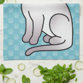 薄紫ポイントシャム猫漫画スケッチ キッチンタオル (折り畳み)