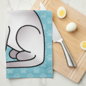 薄紫ポイントシャム猫漫画スケッチ キッチンタオル (四つ折り)