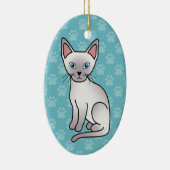 薄紫ポイントシャム猫漫画スケッチ セラミックオーナメント (右)