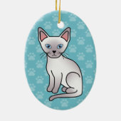 薄紫ポイントシャム猫漫画スケッチ セラミックオーナメント (裏面)