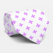 薄紫ポルカが白い十字に並ぶ ネクタイ (ロール)