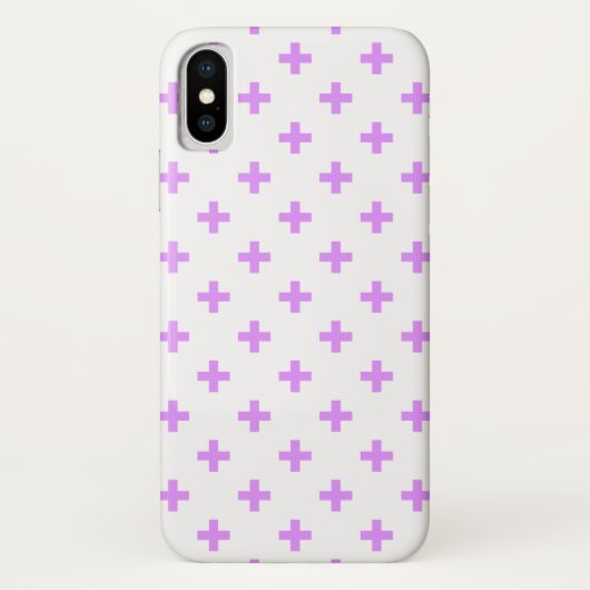 薄紫ポルカが白い十字に並ぶ Case-Mate iPhoneケース (裏面)
