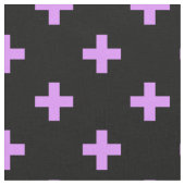 薄紫ポルカが黒に交差する ファブリック (クローズアップ)