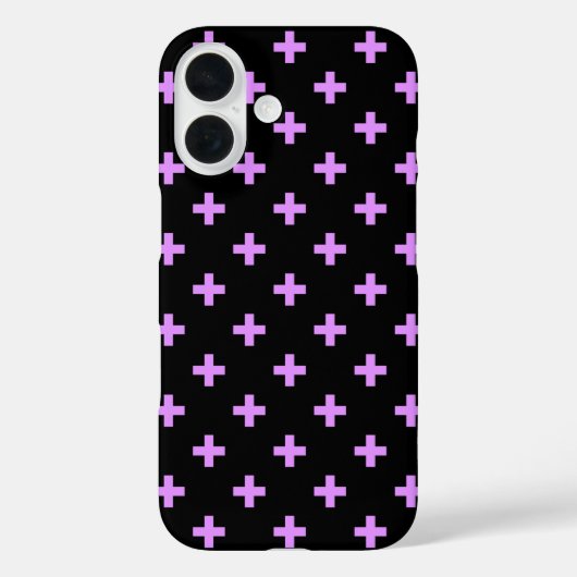 薄紫ポルカが黒に交差する Case-Mate iPhoneケース (裏面)