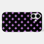 薄紫ポルカが黒に交差する Case-Mate iPhoneケース (裏面 (横))