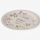 薄紫マグノリアラウンド紙プレートカスタマイズ ペーパープレート (アングル)