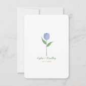 薄紫ミニマリストチューリップ 招待状 (正面)