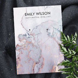 薄紫ムーブブルー瑪瑙の大理石イヤリングディスプレイ 名刺