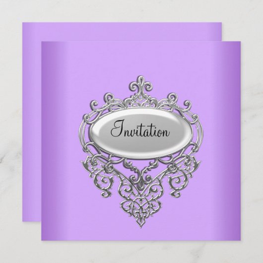 薄紫ムーヴ招待状any大事な行事 招待状 (正面/裏面)