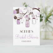 薄紫メイスンジャースブライダルシャワーエンクロージャカード エンクロージャーカード (スタンド正面)